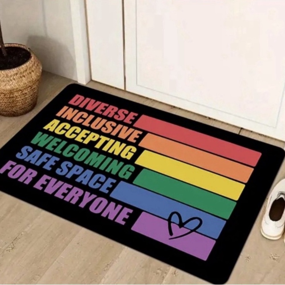 Colorful Inclusive Welcome Door Mat